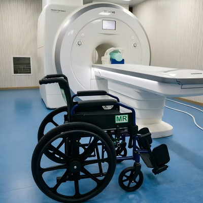 120 kg 重量容量 折りたたみ可能な非磁気車椅子 病院用MRI用の取り外す腕前付き